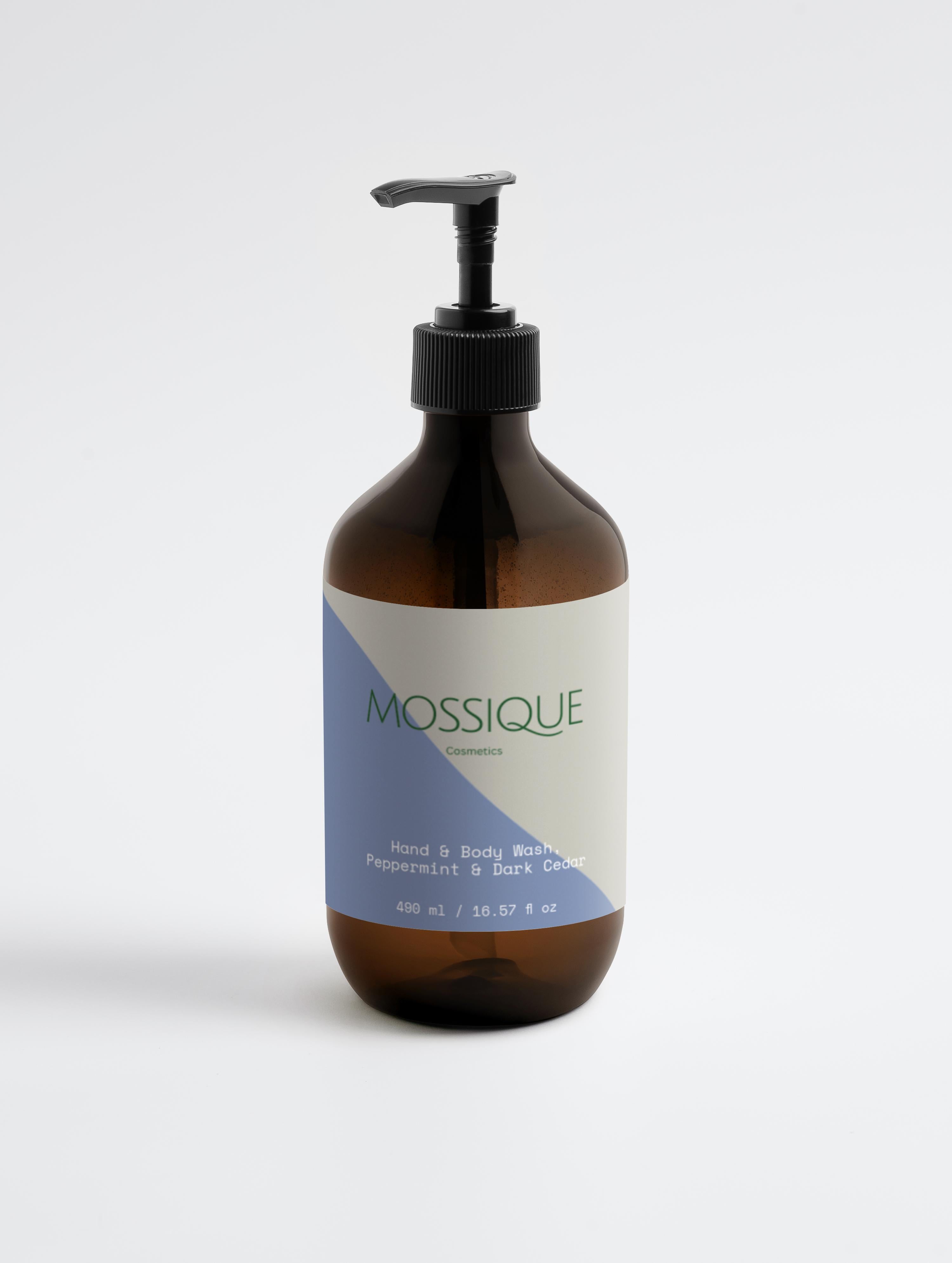 Hand & Body Wash, Peppermint & Dark Cedar